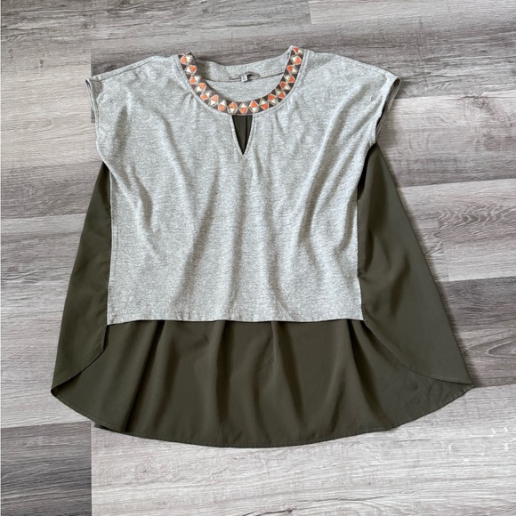 Miss Me Y2K hi low embroidered collar top medium - Picture 1 of 9